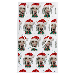 Weimaraner Dog Breed Christmas Stars Small Gift Bag