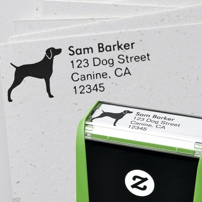 Weimaraner Dog Breed Silhouette Return Address Self-inking Stamp (Creator Uploaded)