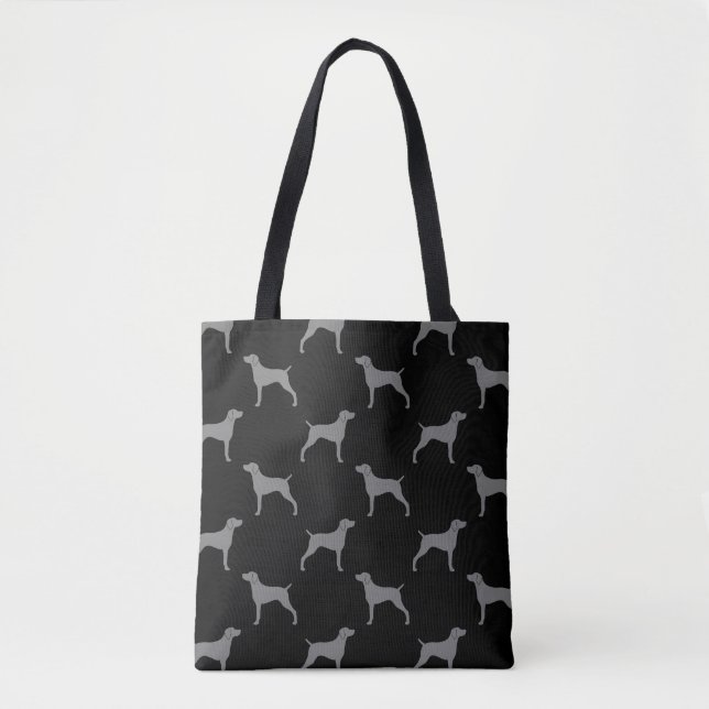 Weimaraner Dog Breed Silhouettes Patterned Tote Bag (Front)