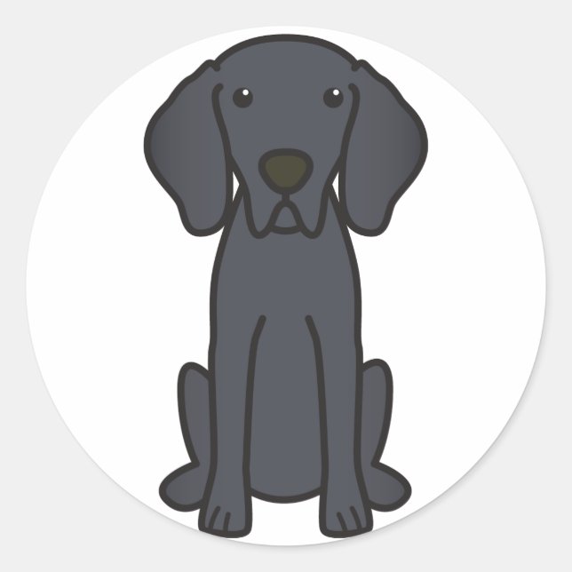 Weimaraner Dog Cartoon Classic Round Sticker (Front)