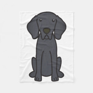 Weimaraner Dog Cartoon Fleece Blanket