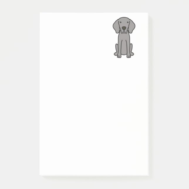 Weimaraner Dog Cartoon Post-it Notes (Front)