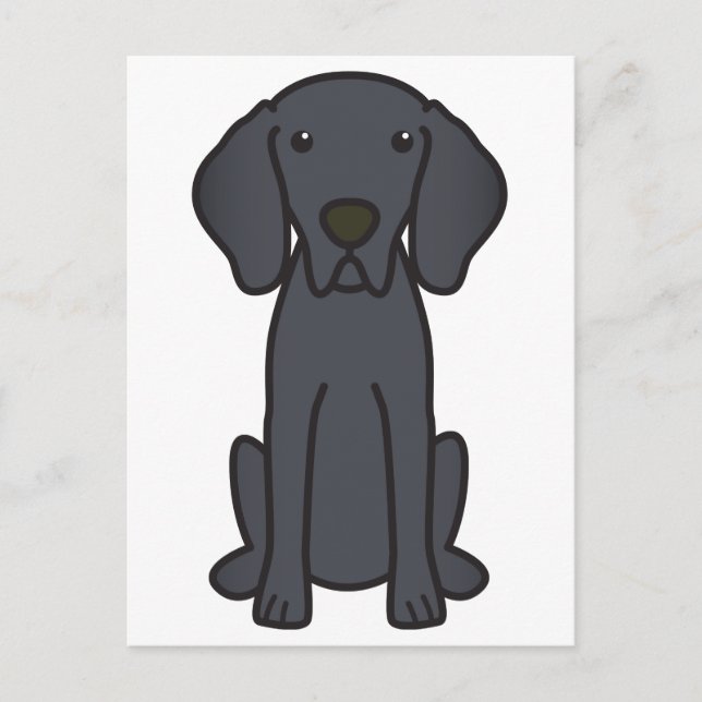 Weimaraner Dog Cartoon Postcard (Front)