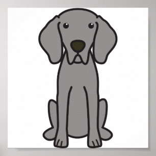 Weimaraner Dog Cartoon Poster