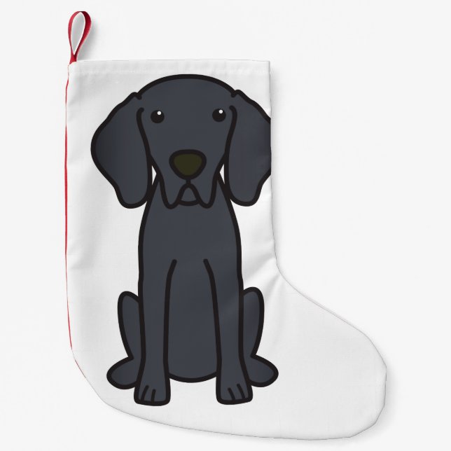 Weimaraner Dog Cartoon Small Christmas Stocking (Front)