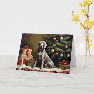 Weimaraner dog Christmas Card