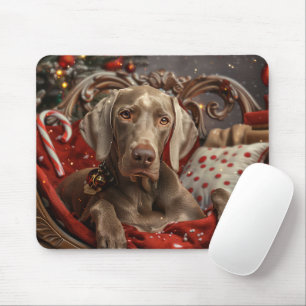 Weimaraner Dog Christmas Festive Mouse Pad