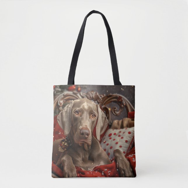Weimaraner Dog Christmas Festive Tote Bag (Front)