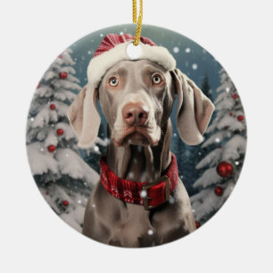 Weimaraner Dog Christmas Ornament