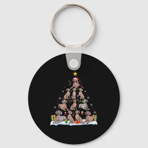 Weimaraner Dog Christmas Tree Xmas Pet Dogs Lover Key Ring