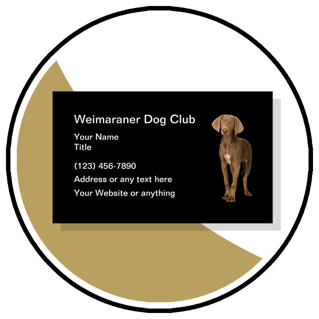 Weimaraner Dog Club Simple Business Cards (Weimaraner Dog theme business cards by CustomBusinessTemplates)