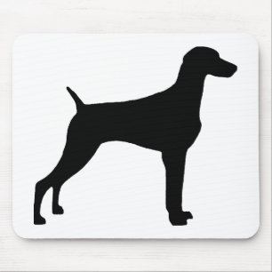 Weimaraner Dog (in black) Mouse Pad