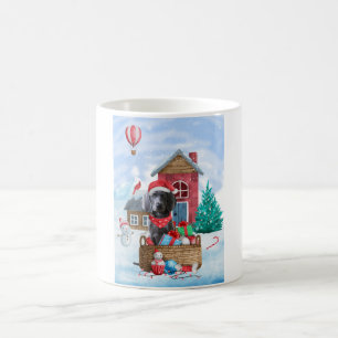 Weimaraner Dog In snow Christmas Dog House Coffee Mug