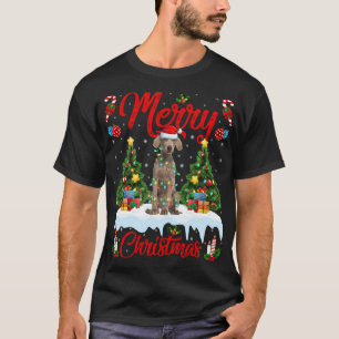 Weimaraner Dog Lights Xmas Tree Santa Weimaraner C T-Shirt
