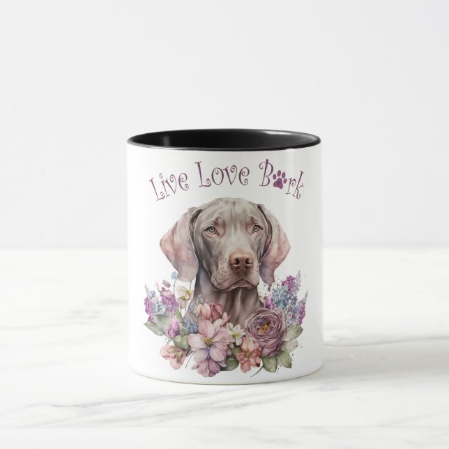 Weimaraner Dog Mum Floral Mug (Center)