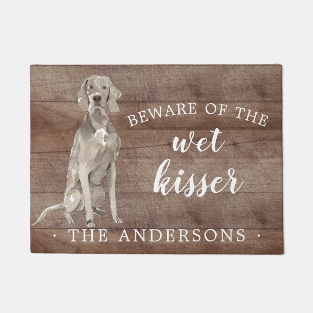 Weimaraner Dog Personalised Door Mat (Front)