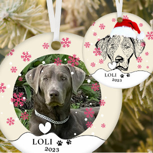 Weimaraner Dog Personalised Hand Drawing Ceramic Ornament
