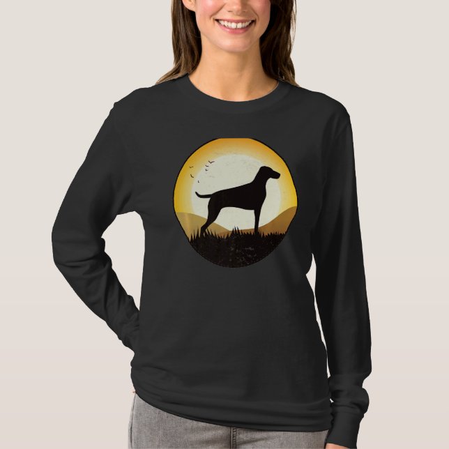 Weimaraner Dog Retro  3 T-Shirt (Front)