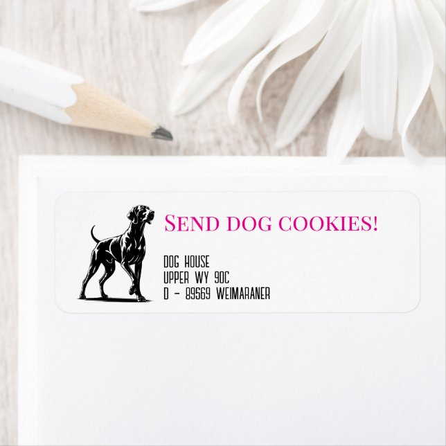 Weimaraner Dog  Return Address Label (Insitu)