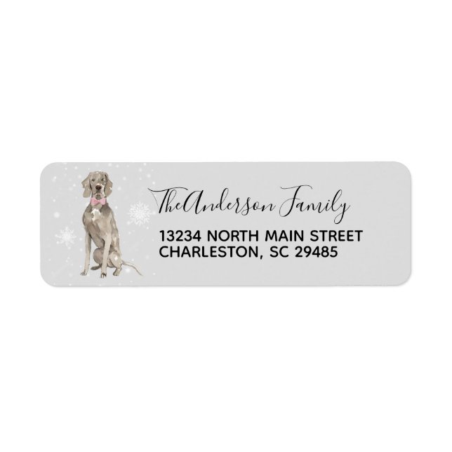 Weimaraner Dog Return Address Labels (Front)