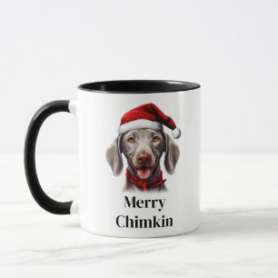 Weimaraner Dog Santa Hat Christmas Mug