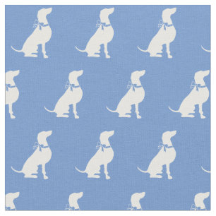 Weimaraner Dog Silhouette Pet Light Blue Fabric