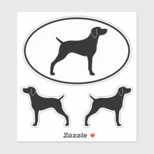 Weimaraner Dog Silhouettes Weim Vinyl Sticker Set