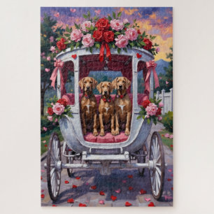 Weimaraner Dog Valentine's Day Jigsaw Puzzle