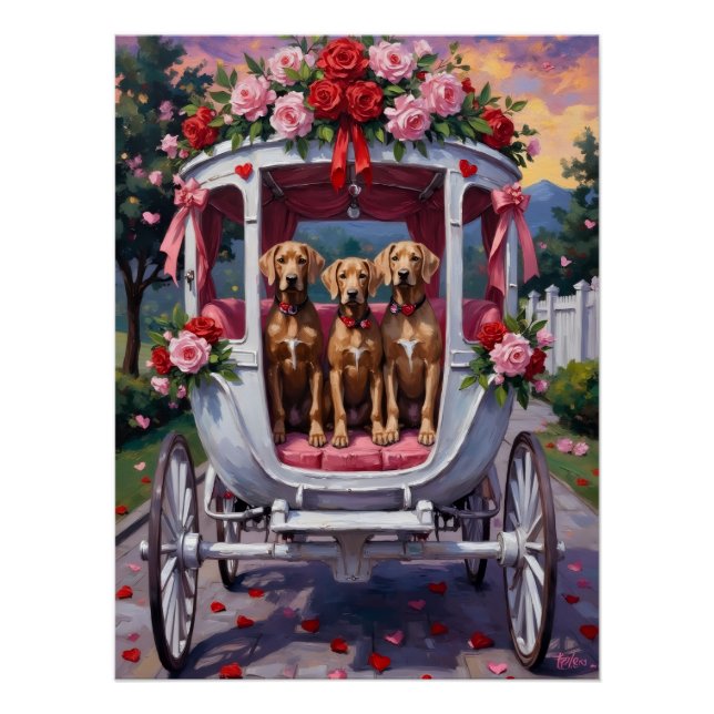 Weimaraner Dog Valentine's Day  Poster (Front)