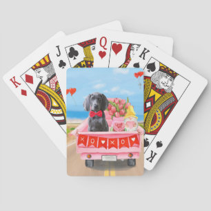 Weimaraner Dog Valentine's Day Truck Hearts Playing Cards