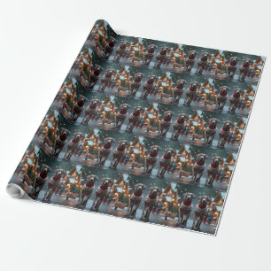 Weimaraner Dogs Christmas Snow Holiday Wrapping Paper