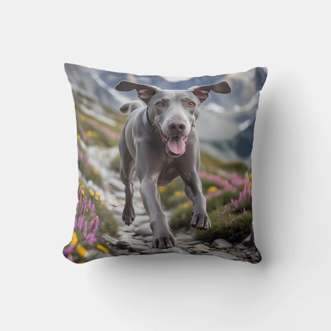 Weimaraner Elegant Throw Pillow (Front)