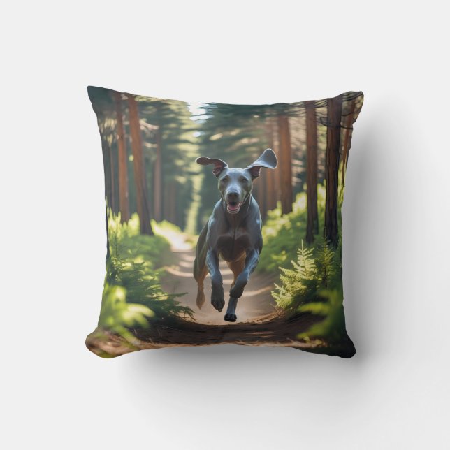 Weimaraner Elegant Throw Pillow (Front)