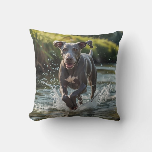 Weimaraner Elegant Throw Pillow (Front)