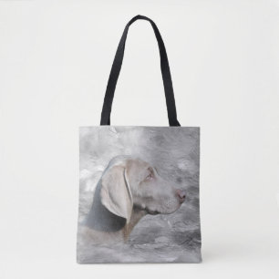 Weimaraner face tote bag