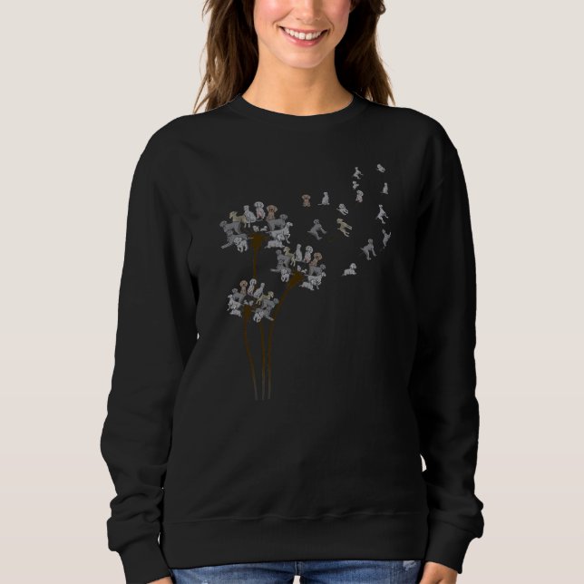 Weimaraner Flower Fly Dandelion Weimaraner Dog Sweatshirt (Front)