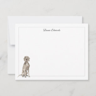 Weimaraner Grey Border Personalised Card