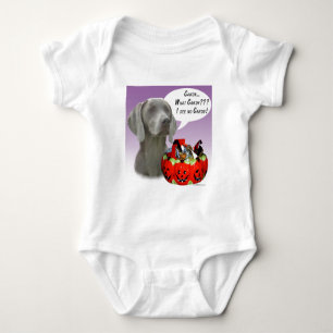 Weimaraner Halloween Candy Baby Bodysuit