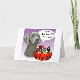 Weimaraner Halloween Candy Card