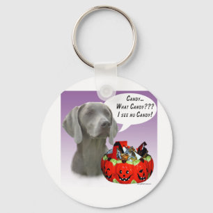 Weimaraner Halloween Candy Key Ring