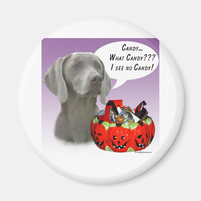 Weimaraner Halloween Candy Magnet (Front)