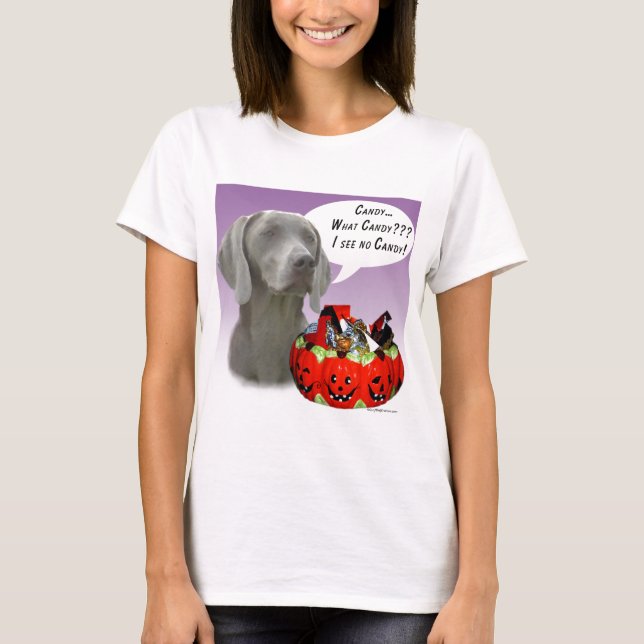 Weimaraner Halloween Candy T-Shirt (Front)