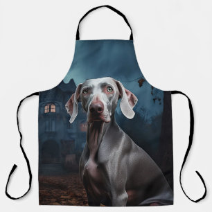 Weimaraner Halloween Scary Apron