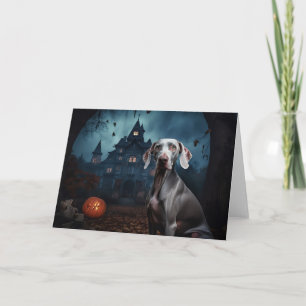 Weimaraner Halloween Scary Card