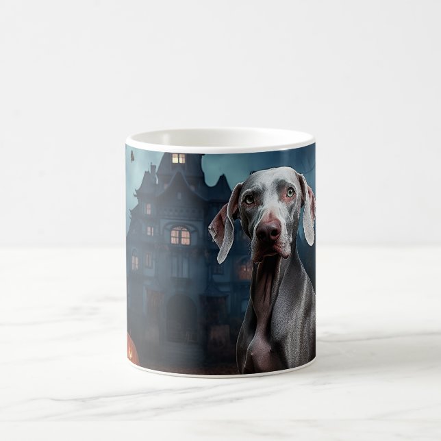 Weimaraner Halloween Scary Coffee Mug (Center)