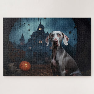 Weimaraner Halloween Scary Jigsaw Puzzle