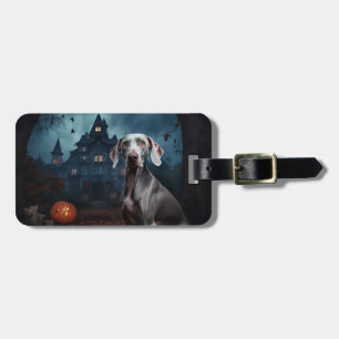 Weimaraner Halloween Scary Luggage Tag