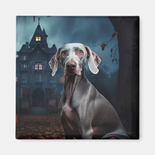 Weimaraner Halloween Scary Magnet