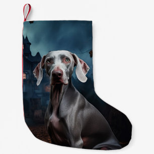 Weimaraner Halloween Scary Small Christmas Stocking