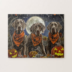 Weimaraner Halloween Spooky  Jigsaw Puzzle